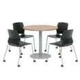 thumbnail image 1 of Olio Designs Cherry Round 36in Lola Dining Set - Black Caster Chairs, 1 of 1