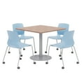 thumbnail image 1 of Olio Designs Cherry Square 36in Lola Dining Set - Blue Caster Chairs, 1 of 1