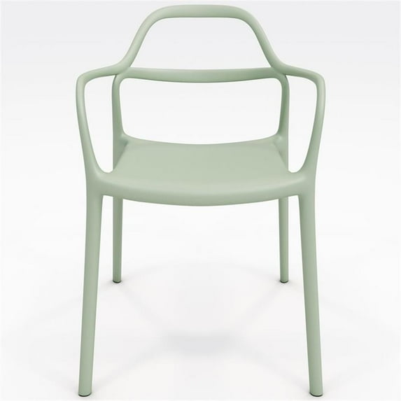 Olio Designs Dali Plastic Indoor-Outdoor Dining Arm Chair in Sage