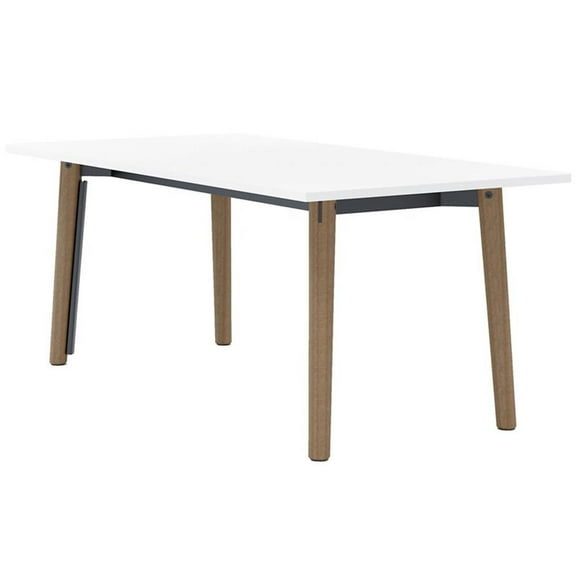 Olio Designs Della 36" x 72" Wooden Dining Table in Latte