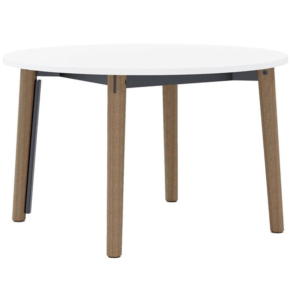 Olio Designs Della 48" Round Wooden Dining Table in Latte