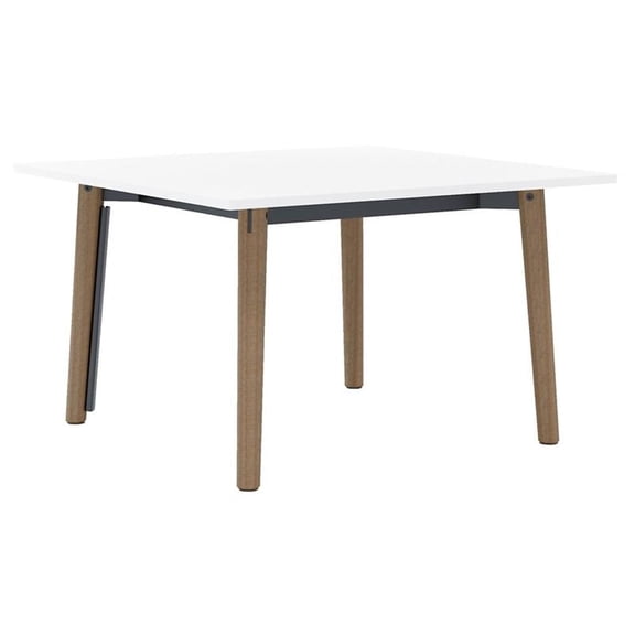 Olio Designs Della 48" Square Wooden Dining Table in Latte