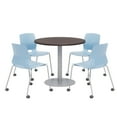 thumbnail image 1 of Olio Designs Espresso Round 36in Lola Dining Set - Blue Caster Chairs, 1 of 1