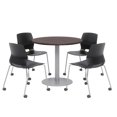thumbnail image 1 of Olio Designs Espresso Round 42in Lola Dining Set - Black Caster Chairs, 1 of 1