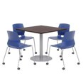 thumbnail image 1 of Olio Designs Espresso Square 36in Lola Dining Set - Navy Caster Chairs, 1 of 1