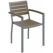 Olio Designs Ivy Patio Aluminum Dining Arm Chair in Mocha and Silver