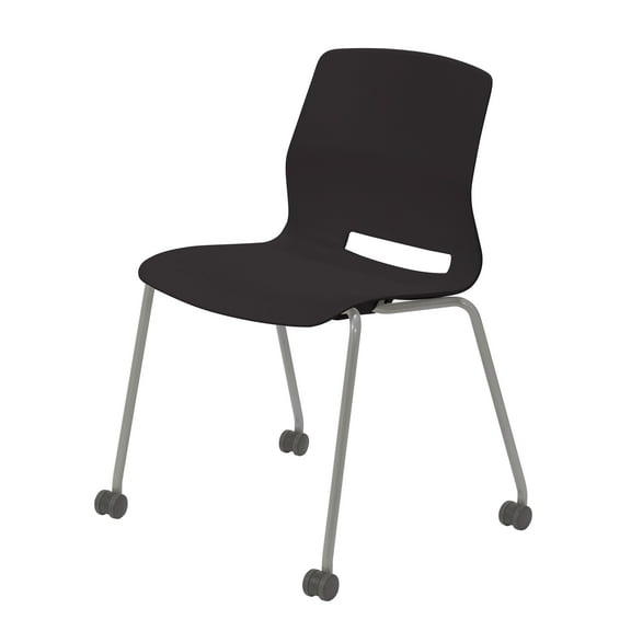 Olio Designs Lola 31"H Stack Chair, Caster Base, Armless, Black