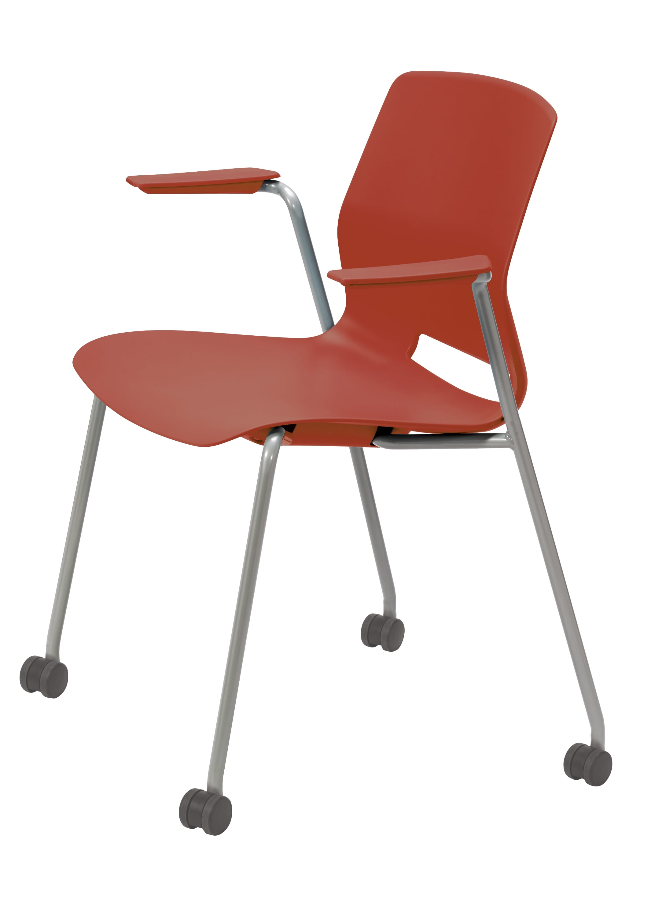 Olio Designs Lola Sled-Base Office Stack Chair, Light Grey