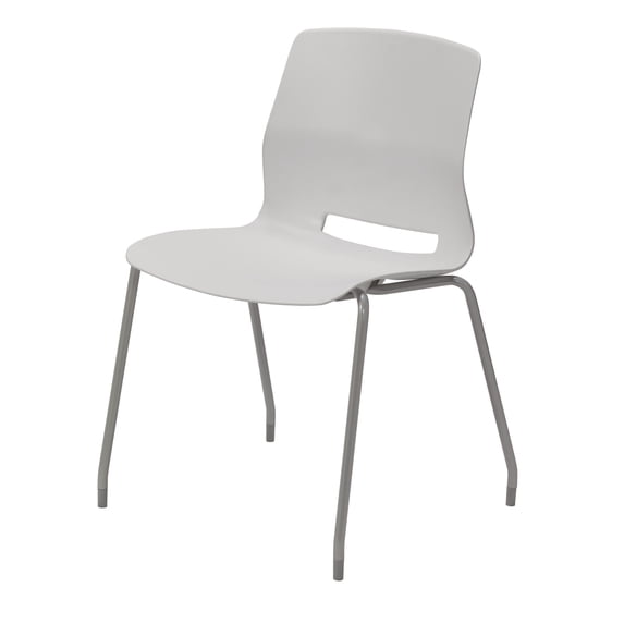 Olio Designs Lola 31"H Stack Chair, Leg Base, Armless, Light Grey