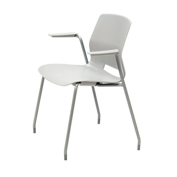 Olio Designs Lola 31"H Stack Chair, Leg Base, Arms, Light Grey