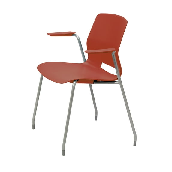 Olio Designs Lola 31"H Stack Chair, Leg Base, Arms, Peri Red