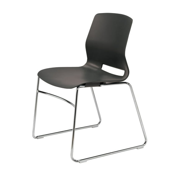 Olio Designs Lola 31"H Stack Chair, Sled Base, Armless, Black