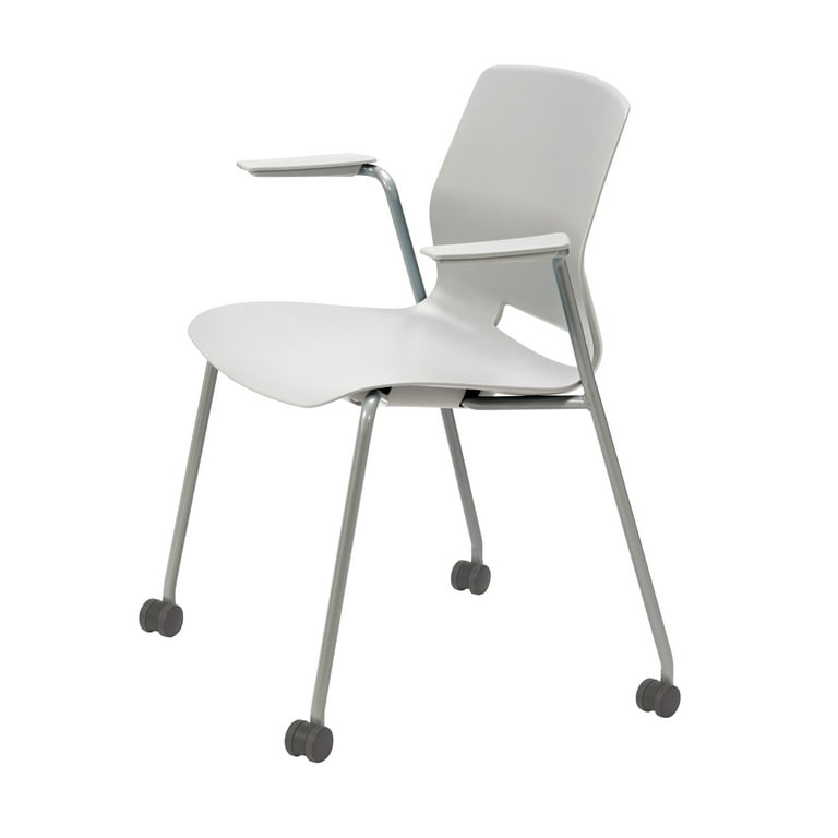 Olio Designs Lola Stacking Arm Chair with Casters, Light Grey