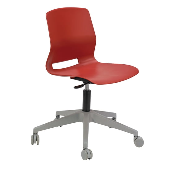 Olio Designs Lola Swivel Office Chair, 5 Star Caster Base, Peri Red