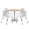 thumbnail image 1 of Olio Designs Maple Round 42in Lola Dining Set - Gray Caster Chairs, 1 of 1