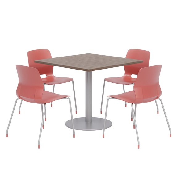 Olio Designs Maple Round 42in Lola Dining Set - Navy Caster Chairs