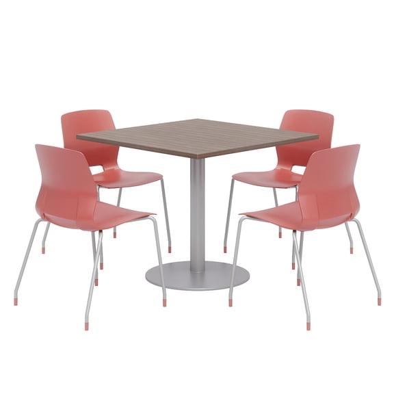 Olio Designs Maple Round 42in Lola Dining Set - Navy Caster Chairs