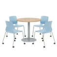 thumbnail image 1 of Olio Designs Maple Round 42in Lola Dining Set - Sky Blue Caster Chairs, 1 of 1