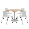 thumbnail image 1 of Olio Designs Maple Square 36in Lola Dining Set - Gray Caster Chairs, 1 of 1