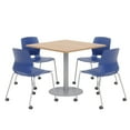 thumbnail image 1 of Olio Designs Maple Square 36in Lola Dining Set - Navy Caster Chairs, 1 of 1