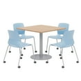 thumbnail image 1 of Olio Designs Maple Square 36in Lola Dining Set - Sky Blue Caster Chairs, 1 of 1