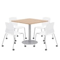 thumbnail image 1 of Olio Designs Maple Square 36in Lola Dining Set - White Caster Chairs, 1 of 1