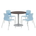 thumbnail image 1 of Olio Designs Round 36in Lola Dining Set - Espresso Table - Blue Chairs, 1 of 1