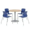 thumbnail image 1 of Olio Designs Round 36in Lola Dining Set - Maple Table - Navy Chairs, 1 of 1