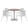thumbnail image 1 of Olio Designs Round 36in Lola Dining Set - Teak Table - Gray Chairs, 1 of 1
