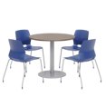 thumbnail image 1 of Olio Designs Round 36in Lola Dining Set - Teak Table - Navy Chairs, 1 of 1