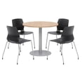 thumbnail image 1 of Olio Designs Round 42in Lola Dining Set - Maple Table - Black Chairs, 1 of 1