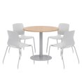 thumbnail image 1 of Olio Designs Round 42in Lola Dining Set - Maple Table - Gray Chairs, 1 of 1