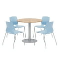 thumbnail image 1 of Olio Designs Round 42in Lola Dining Set - Maple Table - Sky Blue Chairs, 1 of 1