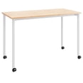 thumbnail image 1 of Olio Designs Spright Mobile Wood Top Work Table Desk in Maple and White, 1 of 4