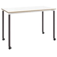 thumbnail image 1 of Olio Designs Spright Mobile Wood Top Work Table Desk in White Plywood and Coffee, 1 of 4