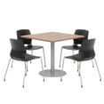 thumbnail image 1 of Olio Designs Square 36in Lola Dining Set - Cherry Table - Black Chairs, 1 of 1