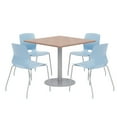 thumbnail image 1 of Olio Designs Square 36in Lola Dining Set - Cherry Table - Blue Chairs, 1 of 1