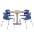 thumbnail image 1 of Olio Designs Square 36in Lola Dining Set - Cherry Table - Navy Chairs, 1 of 1