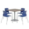 thumbnail image 1 of Olio Designs Square 36in Lola Dining Set - Teak Table - Navy Chairs, 1 of 1