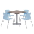 thumbnail image 1 of Olio Designs Square 36in Lola Dining Set - Teak Table - Sky Blue Chairs, 1 of 1