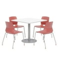 thumbnail image 1 of Olio Designs Square 36in Lola Dining Set - White Table - Coral Chairs, 1 of 1