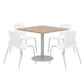 thumbnail image 1 of Olio Designs Square 42in Lola Dining Set - Cherry Table - White Chairs, 1 of 1