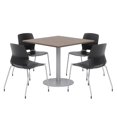 thumbnail image 1 of Olio Designs Square 42in Lola Dining Set - Teak Table - Black Chairs, 1 of 1
