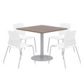 thumbnail image 1 of Olio Designs Square 42in Lola Dining Set - Teak - Table - White Chairs, 1 of 1