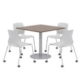 thumbnail image 1 of Olio Designs Teak Square 36in Lola Dining Set - Gray Caster Chairs, 1 of 1