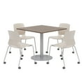thumbnail image 1 of Olio Designs Teak Square 42in Lola Dining Set - Moonbeam Caster Chairs, 1 of 3