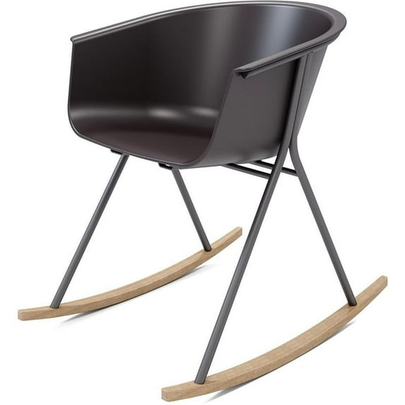 Olio Designs Tee Plastic Black Coffee Frame Rocker in Black Coffee and Latte