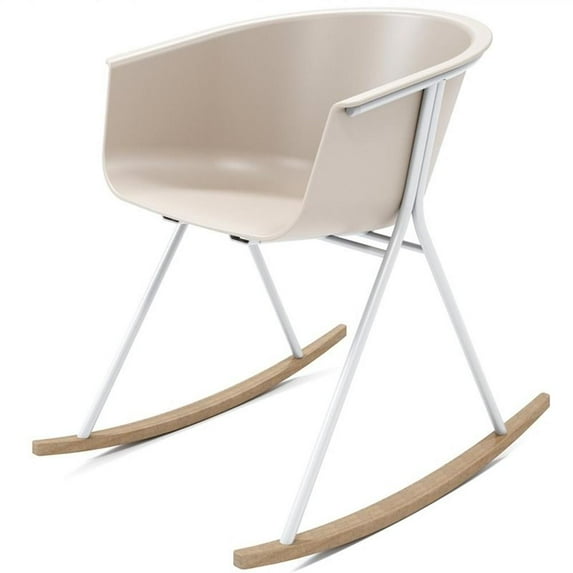 Olio Designs Tee Plastic Silver Frame Rocker in Moonbeam and Latte