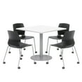 thumbnail image 1 of Olio Designs White Square 36in Lola Dining Set - Black Caster Chairs, 1 of 1