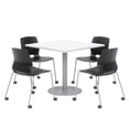 thumbnail image 1 of Olio Designs White Square 42in Lola Dining Set -  Black Caster Chairs, 1 of 3